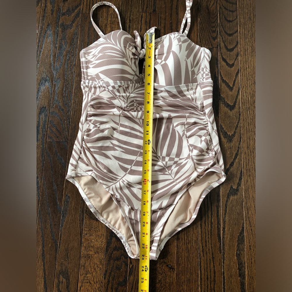Kona Sol Women's L Palm Pique Bandeau Full Coverage One Piece Swimsuit - EUC! - Picture 7 of 15